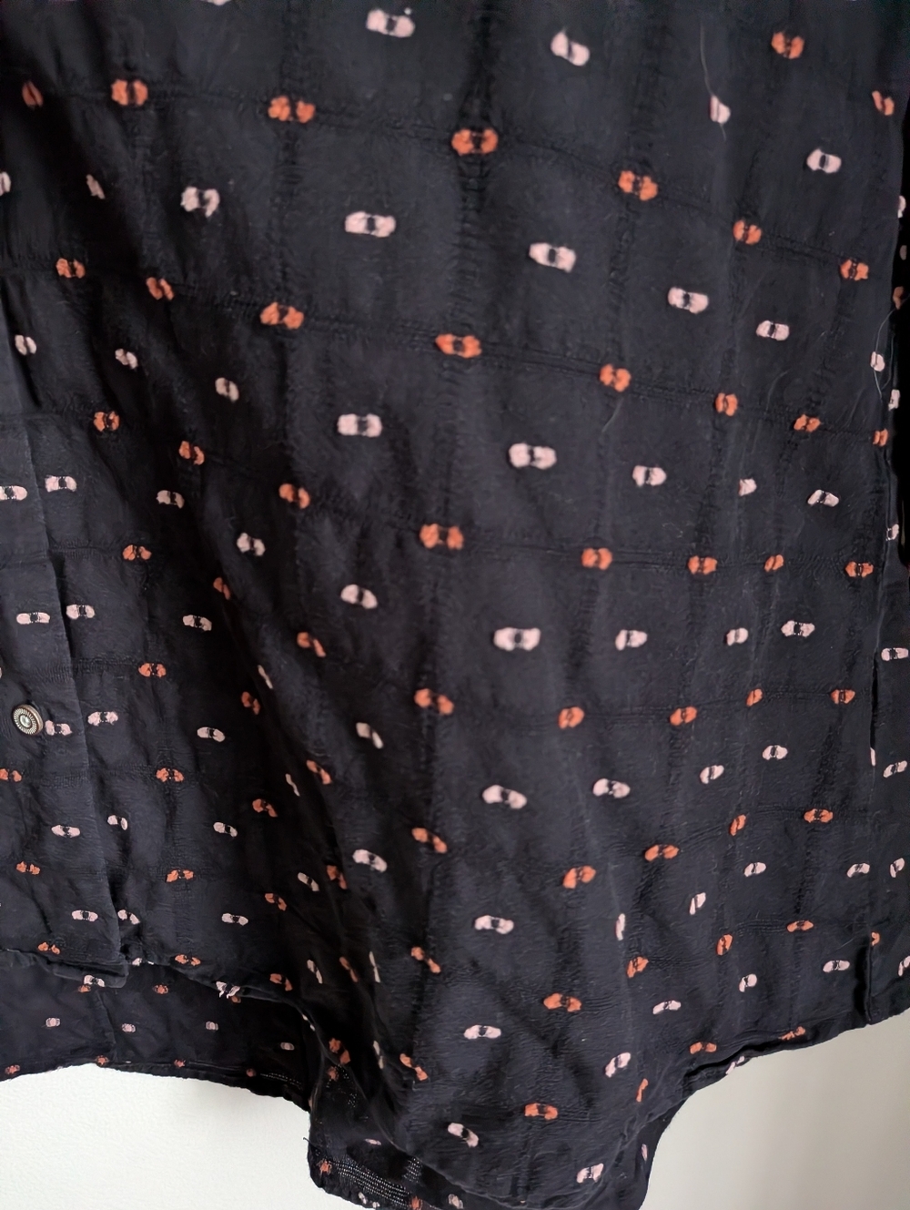 MALOJA Black Dots Cotton Casual Oversized Contemporary Button Front Shirt Large - Picture 4 of 12